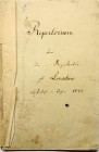 Altdeutsche Münzen und Medaillen, Mecklenburg-Schwerin, Friedrich Franz II., 1842-1883
Repertorium für die Magistratur zu Lenschow, angefertigt im Ja...