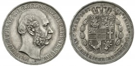 Altdeutsche Münzen und Medaillen, Mecklenburg-Schwerin, Friedrich Franz II., 1842-1883
Vereinstaler 1867 A. 25 jähr. Regierungsjubiläum.
gutes vorzü...