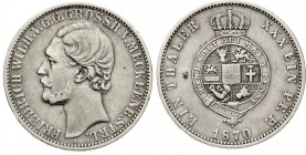 Altdeutsche Münzen und Medaillen, Mecklenburg-Strelitz, Friedrich Wilhelm, 1860-1904
Vereinstaler 1870 A. sehr schön