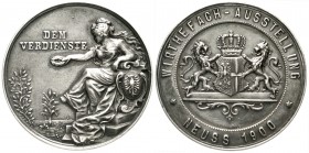 Altdeutsche Münzen und Medaillen, Neuss, Stadt
Silber-Verdienstmedaille 1900 v. Schnürle. Wirthe Fach-Ausstellung. 39 mm, 21 g.
sehr schön/vorzüglic...