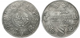 Altdeutsche Münzen und Medaillen, Nürnberg-Stadt
Pflegeamts-Reichsguldiner 1580. 24,34 g.
sehr schön, gestopftes Loch, sehr selten