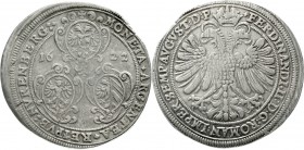 Altdeutsche Münzen und Medaillen, Nürnberg-Stadt
Reichstaler 1622. Mmz. Kreuz. Reichsadler / Drei Wappen. Titel Ferdinand II. 29,08 g.
sehr schön, J...