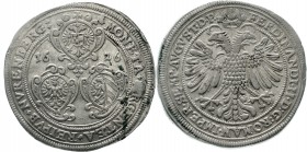 Altdeutsche Münzen und Medaillen, Nürnberg-Stadt
Reichstaler 1626 mit Titel Ferdinands II. Mmz. Kreuz. Umschrift wie Kellner 231 b
(hier aber nur Ja...