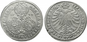 Altdeutsche Münzen und Medaillen, Nürnberg-Stadt
Reichstaler 1633. Doppeladler / Drei Wappen in Kartuschen. Titel Ferdinand II. 28,72 g.
sehr schön/...
