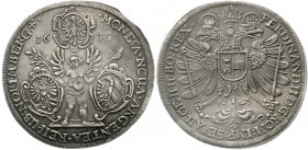 Altdeutsche Münzen und Medaillen, Nürnberg-Stadt
Reichstaler 1635. Mmz. Kreuz. Reichsadler / Genius zwischen drei Wappen. Titel Ferdinand II. 28,94 g...