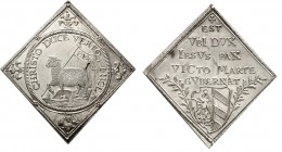 Altdeutsche Münzen und Medaillen, Nürnberg-Stadt
Silber-Klippe von den Stempeln des 3-fachen Dukaten 1648. Westfälischer Friede. Chronogrammschrift ü...