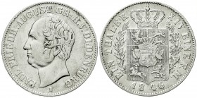 Altdeutsche Münzen und Medaillen, Oldenburg, Paul Friedrich August, 1829-1853
Taler 1846 B. sehr schön