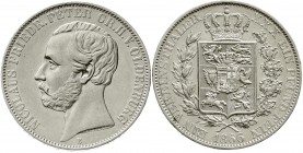 Altdeutsche Münzen und Medaillen, Oldenburg, Nicolaus Friedrich Peter, 1853-1900
Vereinstaler 1866 B. vorzüglich