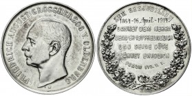 Altdeutsche Münzen und Medaillen, Oldenburg, Friedrich August, 1900-1918
Silbermedaille zum Ehejubiläum 1914 (graviert), unsign. (R. Knauer). Brb. n....