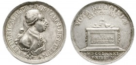 Altdeutsche Münzen und Medaillen, Osnabrück-Bistum, Friedrich von York, 1764-1802
Silberne Ausbeutemedaille 1781, von Hagen (unsign.). Auf den Besuch...