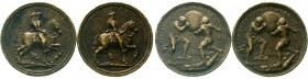 Altdeutsche Münzen und Medaillen, Pfalz-Kurlinie, Johann Wilhelm, 1690-1716
2 Probegüsse in Bronze zur Medaille 1711 von P.H. Müller, auf die Ausübun...