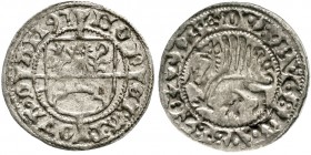 Altdeutsche Münzen und Medaillen, Pommern, Bogislaw X., 1474-1523
Schilling 1495 Damm. fast vorzüglich, schöne Patina, selten