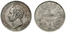Altdeutsche Münzen und Medaillen, Sachsen-Meiningen, Bernhard II., 1821-1866
Gulden 1840. vorzüglich, herrliche Patina