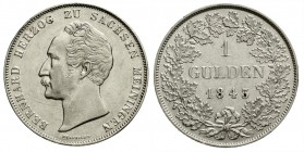 Altdeutsche Münzen und Medaillen, Sachsen-Meiningen, Bernhard II., 1821-1866
Gulden 1843. fast vorzüglich
