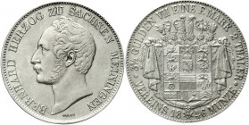 Altdeutsche Münzen und Medaillen, Sachsen-Meiningen, Bernhard II., 1821-1866
Doppeltaler 1846. sehr schön, Avers bearbeitet