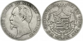 Altdeutsche Münzen und Medaillen, Sachsen-Meiningen, Bernhard II., 1821-1866
Vereinstaler 1863 sehr schön, kl. Kratzer