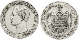 Altdeutsche Münzen und Medaillen, Sachsen-Weimar-Eisenach, Carl Alexander, 1853-1901
Vereinstaler 1858 A. sehr schön