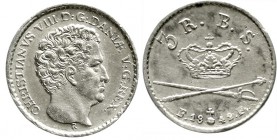 Altdeutsche Münzen und Medaillen, Schleswig-Holstein-Königliche Linie, Christian VIII., 1839-1848
3 Rigsbankskilling 1842 FF. fast Stempelglanz, Prac...