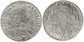 Altdeutsche Münzen und Medaillen, Schleswig-Holstein-Gottorp, Christian Albrecht, 1659-1694
2/3 Taler (Gulden) 1683, im Stempel geändert aus 1682. se...