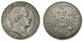 Altdeutsche Münzen und Medaillen, Schwarzburg-Rudolstadt, Friedrich Günther, 1807-1867
Vereinstaler 1862. sehr schön