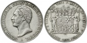 Altdeutsche Münzen und Medaillen, Schwarzburg-Sondershausen, Günther Friedrich Karl II., 1835-1880
Doppeltaler 1845 A. sehr schön/vorzüglich