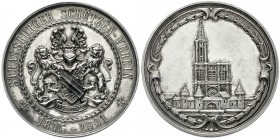Altdeutsche Münzen und Medaillen, Straßburg, Stadt
Silbermedaille 1901, Monogramm-Sign. 25-Jf. d. Strassb. Schützenvereins. Von Löwen geh. Wappen. / ...