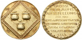 Altdeutsche Münzen und Medaillen, Straßburg, Stadt
Vergold. Silbermedaille 1913, v. TS. Grosse Jub.-Ausst. f.d. Hotel- u. Wirtschaftswesen, Kochkunst...