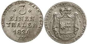 Altdeutsche Münzen und Medaillen, Waldeck, Georg Heinrich, 1813-1845
1/3 Taler 1824 F.W. prägefrisch/fast Stempelglanz, sehr selten in dieser Erhaltu...