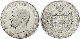 Altdeutsche Münzen und Medaillen, Waldeck, Georg Victor, 1852-1893
Vereinstaler 1867 A. sehr schön, Randfehler