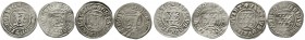 Altdeutsche Münzen und Medaillen, Württemberg, Ulrich 1496-1550
4 Var. zum Dreier, nach dem Heimsheimer Vertrag von 1501. schön-sehr schön