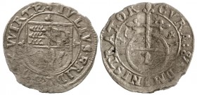 Altdeutsche Münzen und Medaillen, Württemberg, Julius Friedrich von Weiltingen, Administrator 1631-1633
Halbbatzen 1631 sehr schön, Randfehler