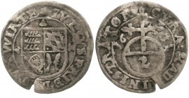 Altdeutsche Münzen und Medaillen, Württemberg, Julius Friedrich von Weiltingen, Administrator 1631-1633
Halbbatzen 1631 fast sehr schön, Schrötlingsr...