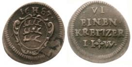 Altdeutsche Münzen und Medaillen, Württemberg, Friedrich Karl, 1677-1693
Heller (1/6 Kreuzer) 1687 sehr schön