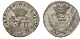 Altdeutsche Münzen und Medaillen, Württemberg, Friedrich II., 1797-1805
3 Kreuzer 1799. sehr schön