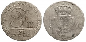 Altdeutsche Münzen und Medaillen, Württemberg, Friedrich II., 1797-1805
6 Kreuzer 1803. sehr schön, selten