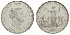 Altdeutsche Münzen und Medaillen, Württemberg, Wilhelm I., 1816-1864
Kronentaler 1833. Handelsfreiheit.
sehr schön/vorzüglich, leicht justiert und w...