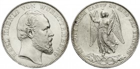 Altdeutsche Münzen und Medaillen, Württemberg, Karl, 1864-1891
Siegestaler 1871. prägefrisch