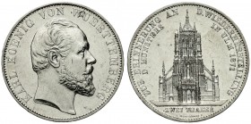 Altdeutsche Münzen und Medaillen, Württemberg, Karl, 1864-1891
Vereinsdoppeltaler 1871. Ulmer-Münster. 36,93 g.
gutes sehr schön, kl. Kratzer