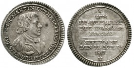Altdeutsche Münzen und Medaillen, Württemberg-Stuttgart, Stadt
Kl. Silbermedaille 1817 a.d. 300 Jf. der Reformation in Stuttgart. Brb. Luther r./Schr...