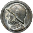 Medaillen, Drittes Reich
Eins. Bronzegussmedaille o.J. Büste eines behelmten Soldaten. 180 mm.
sehr schön/vorzüglich