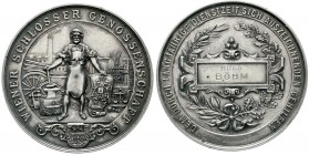 Medaillen, Handwerk, allgemein
Silber-Prämienmedaille o.J. v. Schwerdtner (Christelbaur, s. Rand). Schlosser-Genossensch. Wien dem langjähr. Gehilfen...
