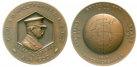 Medaillen, Luftfahrt und Raumfahrt
Bronzemedaille 1929, a.d. Weltfahrt des LZ 127. Brb. Zeppelins im Sechseck/Weltkugel, Umschrift. 50,5 mm.
vorzügl...
