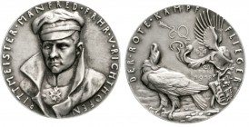Medaillen, Münchner Medailleure, Karl Goetz
Silbermedaille 1918, Baron v. Richthofen. Der rote Kampfflieger. Bayer. Hauptmünzamt Feinsilber. 36,6 mm....