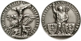 Medaillen, Münchner Medailleure, Karl Goetz
Silbermedaille 1924. 800 Jahre Christentum in Pommern. 35 mm; 18,99 g.
vorzüglich