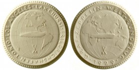 Medaillen, Porzellanmedaillen, Deutsches Reich
Friedrichshafen: Graf Zeppelin Welt-Rundflug 1929 weiß. 48 mm.
vorzüglich