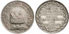 Medaillen, Reformation, Deutschland, Luther, Martin, *10.11.1483 Eisleben, +18.2.1546 Eisleben
Silbermedaille 1717 auf die 200 Jahrfeier der Reformat...