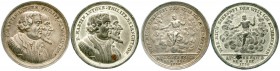 Medaillen, Reformation, Deutschland, Luther, Martin, *10.11.1483 Eisleben, +18.2.1546 Eisleben
2 Stück: Silbermedaille und Zinnmedaille mit Kupfersti...