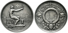 Medaillen, Schützenmedaillen, Schweiz, Zürich
Silbermedaille 1895 v. Wildermuth / Hantz. Winterthur, Eidgenössisches Schützenfest. 45 mm, 36,7 g.
ma...