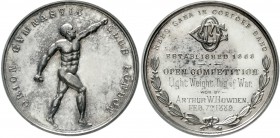 Medaillen, Sport und Reitsport
Silber-Preismedaille 1889 (graviert) v. de Lagy & Son d. Orion Gymn. Club, London, d. Sieger im Leichtgewicht-Tauziehe...