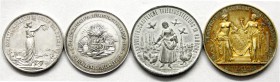 Medaillen, Zusammenstellungen und Lots
4 Medaillen zum Thema Landwirtschaft. Vergold. Silber 1875 v. Borrel, landw. Verein Unter-Elsass; 1883 (Drentw...